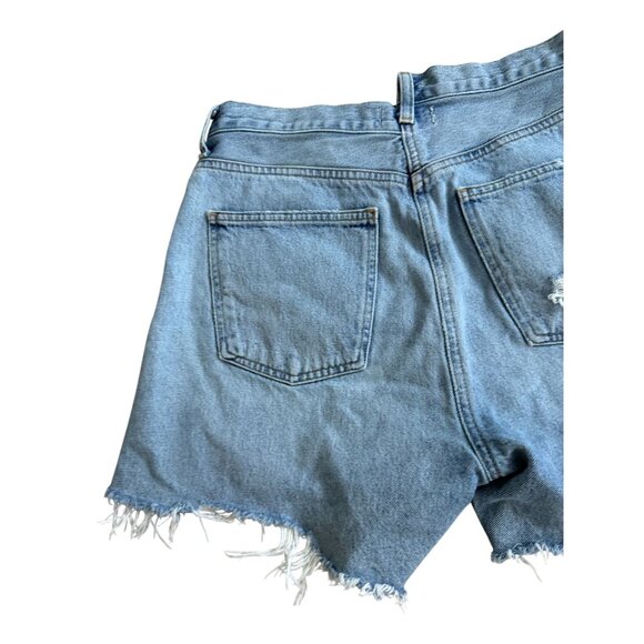 AGOLDE Denim Distressed Asymmetrical Shorts Size 28 - Picture 3 of 11